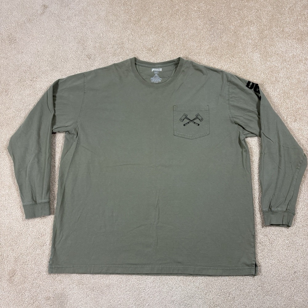 Duluth Trading Longtail Mens 2XL Chopping Wood Looking Good Graphic Pocket Tee